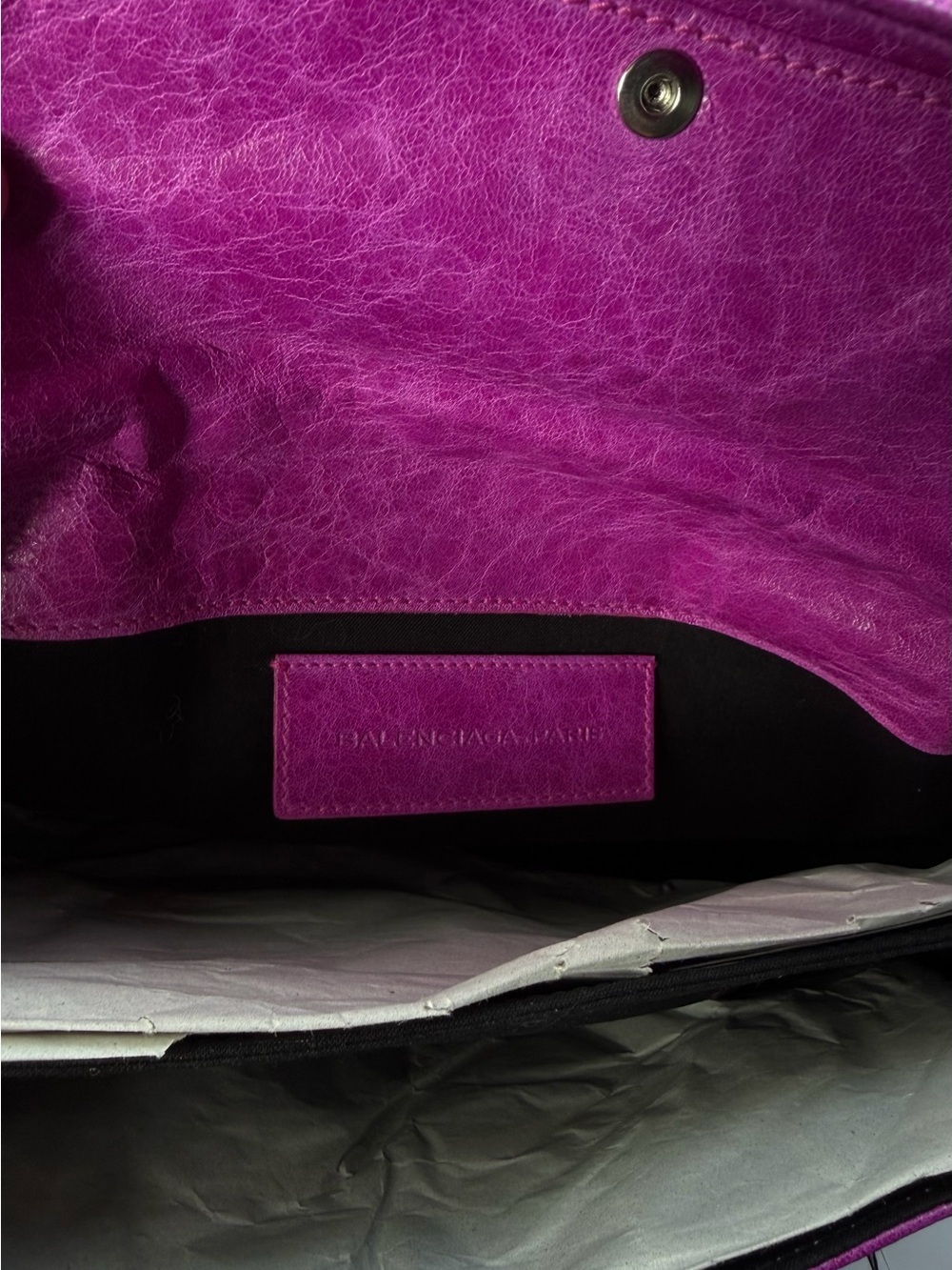 Vintage Balenciaga Giant 21 Envelope Clutch Cyclamen|Magenta Lambskin Authentic - Picture 11 of 14